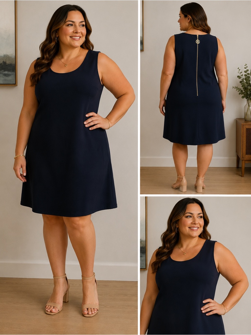 Tommy Hilfiger Navy Sleeveless A-Line Dress